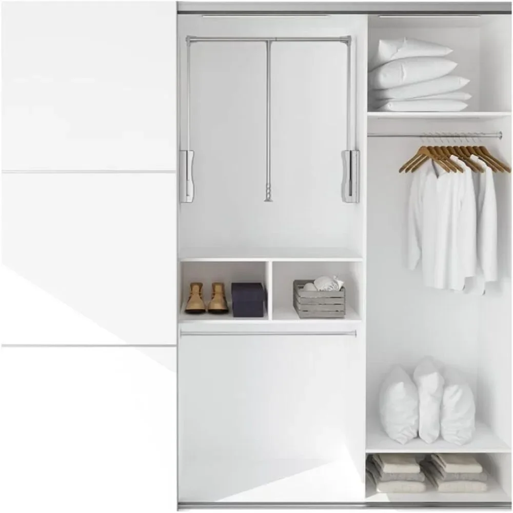 Pull Down Closet Rod, Adjustable 35-47 Inch, Silver